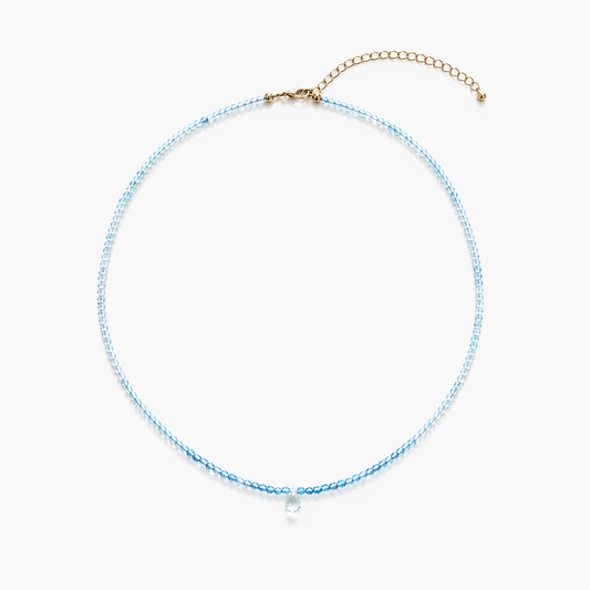 Ocean Drop Fade Aquamarine Necklace